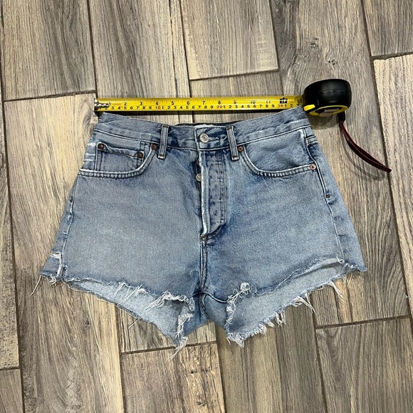 Agolde Pants - Agolde Light Blue Frayed Jean Shorts Vintage Parker 13 inches across waist